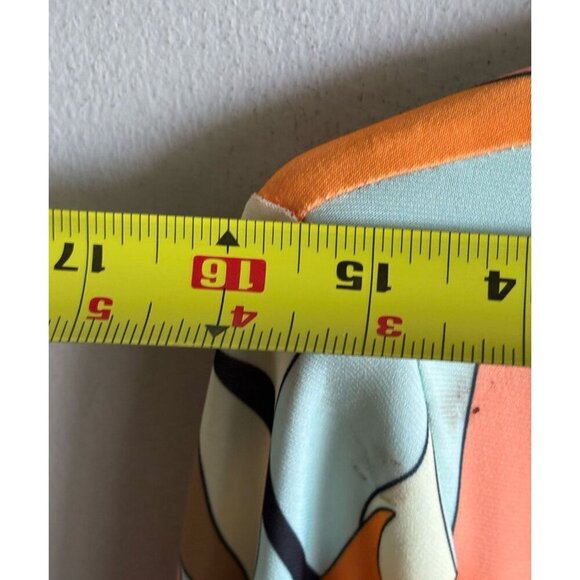 Julian Chang Womens Long Sleeve Abstract Print Wrap Maxi Romper Dress Size S - Picture 7 of 11